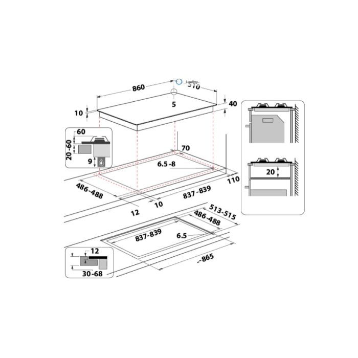 ⁦مسطح اريستون غاطس 90 سم AGS92S/BK⁩ - الصورة ⁦4⁩