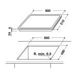 ⁦مسطح انديست اسود ليزري مدمج 90 سم  5 شعلات RI 9112 BI⁩ - الصورة ⁦2⁩