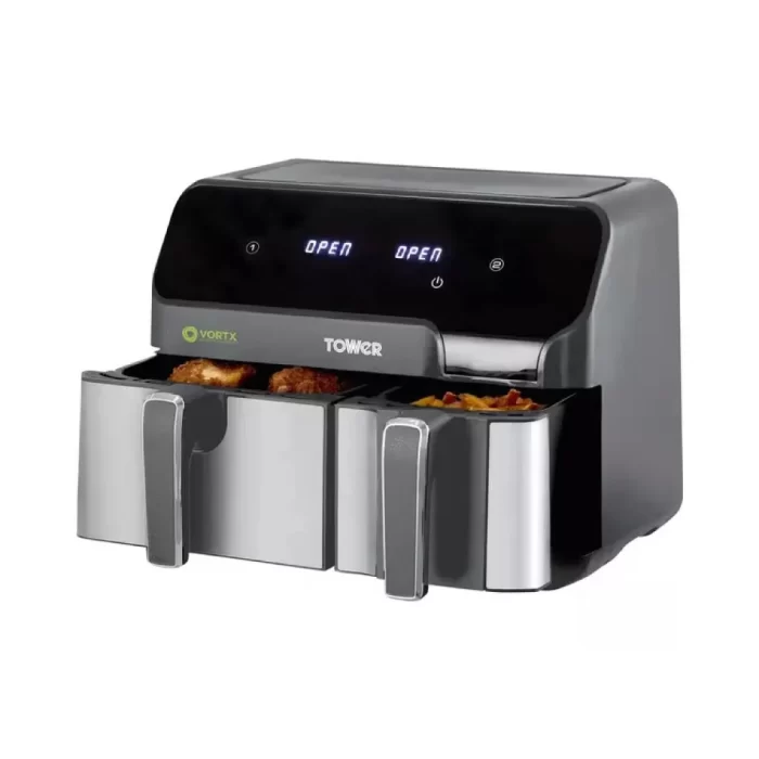 ⁦قلاية هوائية تاور فورتكس سلة مزدوجة 5.2 لتر و 3.3 لتر 1700 واط T17099⁩ - الصورة ⁦2⁩